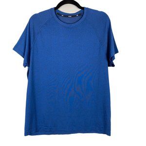 Rhone Mens Medium Blue Short Sleeve Crew Neck T Shirt Athletic Stretch Vented